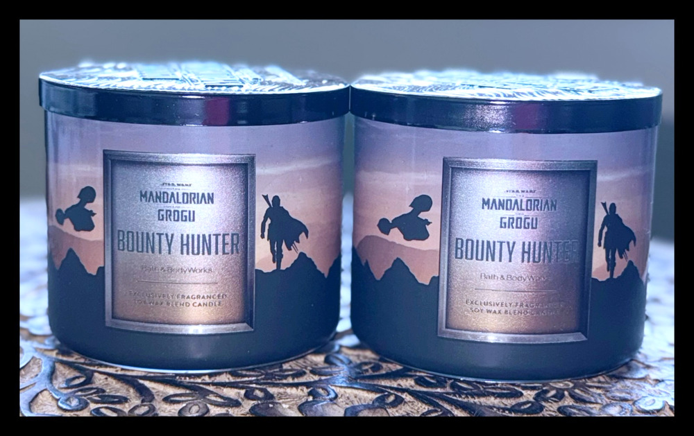 Lot of 2 Bath & Body Works Bounty Hunter Star Wars Large 3-Wick Candle 14.5oz